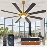 Ceiling Fan 72 Inch 8 Blade Remote App Control Black Gold Bvenubiglite Large. Fixed Price $299.99.