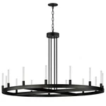 Maxim 16168CR Ovation 15 Light 47"W Led Ring Chandelier - Black. Fixed Price $1948.00.