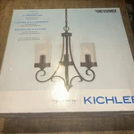 Kichler Diana 3 Light 18" Brushed Nickel Chandelier Clear Seeded Glass, New. Fixed Price $59.99.