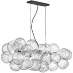 Dainolite Charlize 10LT Horizontal Pendant, Black/clear CLZ-418HP-MB. Fixed Price $824.00.