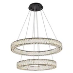 Elegant Lighting Monroe 32" Metal & Crystal Led Double Ring Chandelier Black. Fixed Price $2082.00.