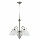 Home 5-LIGHT Chandelier Satin Nickel Finish With Alabaster Glass Shade Led. Fixed Price $39.99.
