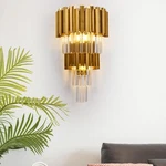 Wabon Modern Crystal Wall Sconce Lighting 3-LIGHT Gold Ha.... Fixed Price $181.72.