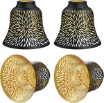 4 Pack Metal Daisy Etched Lampshades For Pendant Lights & Ceiling Fans, Black Go. Fixed Price $83.99.