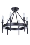 Flat Black Six Light Semi-flush Mount From The Larrson Collection. Fixed Price $155.04.
