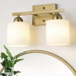 Mecgirn Stainless Steel Milk Glass Vanity Lights For Bathroom, 2 Gold. Fixed Price $52.98.