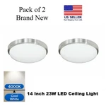 Jesco Pack 14 Inch Led Ceiling Light 23W 4000K Brush Nickel - Bnib #402M40. Fixed Price $39.00.
