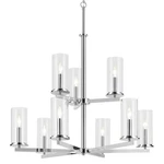 Kichler 44014 Crosby 9 Light 33"W Taper Candle Chandelier - Chrome. Fixed Price $607.98.