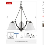 Bravo 23 Inch Antique Bronze Chandelier ( Progress Lighting #P4621-20 ). Fixed Price $55.89.