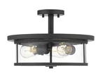 Z-lite 462SF16 Savannah 3 Light 16"W Semi-flush Drum Ceiling Bronze. Fixed Price $107.90.