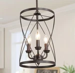 Lnc A03601 3-LIGHT Drum Cage Bronze Candlestick Chandelier, Hanging Pendant. Fixed Price $69.99.