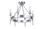 Brushed Polished Nickel Six Light Semi-flush Mount From The Larrson Collection. Fixed Price $181.20.