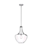 Kichler Everly 19.75" 1-LIGHT Chrome Bell Pendant Clear Glass, Hanging. Fixed Price $47.99.