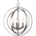 Progress Lighting P3827 Silver Equinox 4-LIGHT 16"W Taper Candle Chandelier. Fixed Price $319.66.