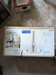 Progress Lighting Brushed Nickel Rave Collection Chandelier W/ Opal Glass. Fixed Price $85.00.