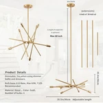 Mccokaige Modern Led Chandelier 6-LIGHTS Gold Sputnik New Opened Box. Fixed Price $50.00.