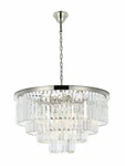Crystal Chandelier Polished Nickel Foyer Or Dining Room 17 Light Fixture 32". Fixed Price $2200.38.
