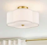 Merra 12.6 In. 4-LIGHT Fabric Semi Flush Mount Ceiling With Shade. Fixed Price $28.00.