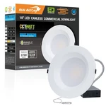 Run Bison 10" Led Recessed Commercial Downlight, J-box, Adjustable Wattage/cct. Fixed Price $72.53.