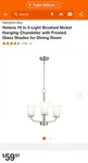 Hampton Bay 3-LIGHT Brushed Nickel Chandelier. Fixed Price $45.00.