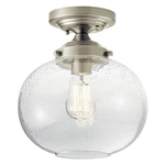 Kichler Avery 9.75 1 Light Semi Flush Clear Seeded Glass Brushed Nickel. Fixed Price $194.41.