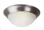 Trans Globe PL-57702BN 3 Light 16 In. Brushed Nickel Marbleized Glass Bowl Flush. Fixed Price $49.00.