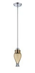 Chrome And Amber Glass Pendant Orig $120. Fixed Price $47.99.