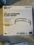 Commercial Electric 16IN Led Color Changing Flush Mount Brushed Nickel. Fixed Price $30.00.