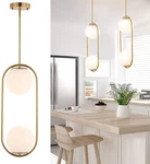 Byoliima Modern Gold Globe Chandelier 2-LIGHTS Mid Century Pendant Brushed. Fixed Price $117.99.