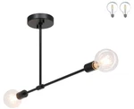 Xinbei Lighting Two Semi Flush Mount Ceiling Fixture Black Farmhouse. Fixed Price $39.99.