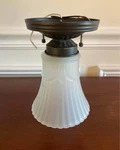 Hampton Bay 1-LIGHT Oil Rubbed Bronze Flushmount Bell Shaped White Glass Shade. Fixed Price $9.99.