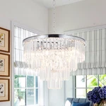 Chrome Silver Crystal Chandelier 20IN Pendant Lamp 6-LAYERS Glass Ceiling Lights. Fixed Price $132.29.