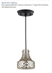 Elk Lighting 46023 1 Pendant Oil Rubbed Bronze And Mercury Glass New. Fixed Price $25.00.