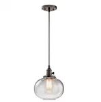 Kichler Avery 9.75 In. 1-LIGHT Mini Pendant Olde Bronze Globe Clear Seeded Glass. Fixed Price $79.99.