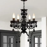 Small Crystal Chandelier Ceiling Lights Black 4-LIGHT Fixture For Bedroom. Fixed Price $53.99.