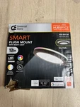 Commercial Electric 12" Hubspace Smart Cct Rgb Selectable Led Flush Mount Black. Fixed Price $28.99.