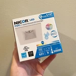 Nicor Lighting DQR2-AA-10-120-2M3K-WH- Bf In. Square Eyeball Led Downlight B20. Fixed Price $11.99.