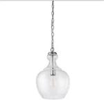 Meyer&cross Verona 1-LIGHT Brushed Nickel Pendant With Seeded Glass Shade. Fixed Price $79.99.