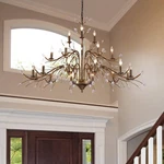 Llhzsy 35.4 In. 21-LIGHT Vintage Bronze Tiered Candlestick Chandelier W/ Crystal. Fixed Price $299.95.