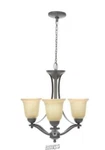Hampton Bay 3-LIGHT Rustic Iron Chandelier With Antique Ivory Glass Shades. Fixed Price $84.99.