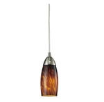 Nwt Elk Home Milan Mini Pendant Satin Nickel Finish With Espresso Glass. Fixed Price $74.50.
