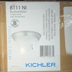 Kichler 8111NI Brushed Nickel 2-LIGHT Oyster Ceiling Satin Etched Glass. Fixed Price $21.00.