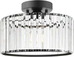 Crystal Ceiling Fixture, Modern Semi Flush Mount Light, Black Clos. Fixed Price $59.25.