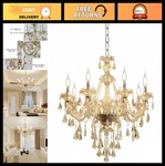 Elegant K9 Crystal Chandelier 8-LIGHT Pendant Fixture, Cognac Ceiling For. Fixed Price $364.99.