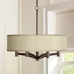 Ava Tiger Bronze Chandelier 20" Wide Modern Sesame Faux Silk 6-LIGHT Fixture. Fixed Price $374.99.