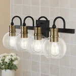 Jonathan 29.75" Rustic Vintage Iron/glass Led Vanity Light, Black/brass Gold. Fixed Price $172.99.