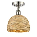 Innovations Lighting 516-1C-11-8 Woven Rattan Semi-flush Polished Nickel. Fixed Price $193.60.