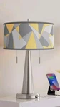Giclee Glow Modern Lamp Mosaic Shade Brushed Nickel Finish Usb Port Desk/ Table. Fixed Price $39.77.