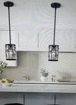 2 Black Crystal Pendant Fixture Modern Hanging Lighting Mini Mexo. Fixed Price $90.00.
