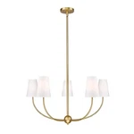 Z-lite Shannon 32 In. 5-LIGHT Rubbed Brass Shaded Chandelier Bulbs. Fixed Price $54.99.